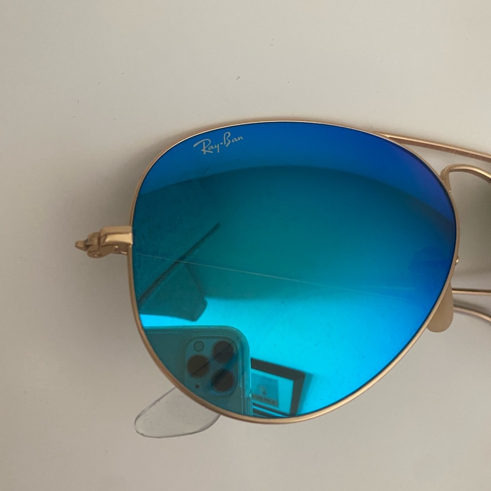 Ray-Ban Blue Aviator Sunglasses - Picture 5 of 14